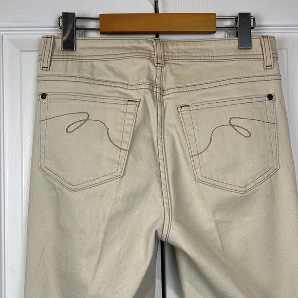 Faded Glory Bootcut Ankle‎ Length Stretch Cream Mid Rise Jeans Size 4 - Picture 7 of 10